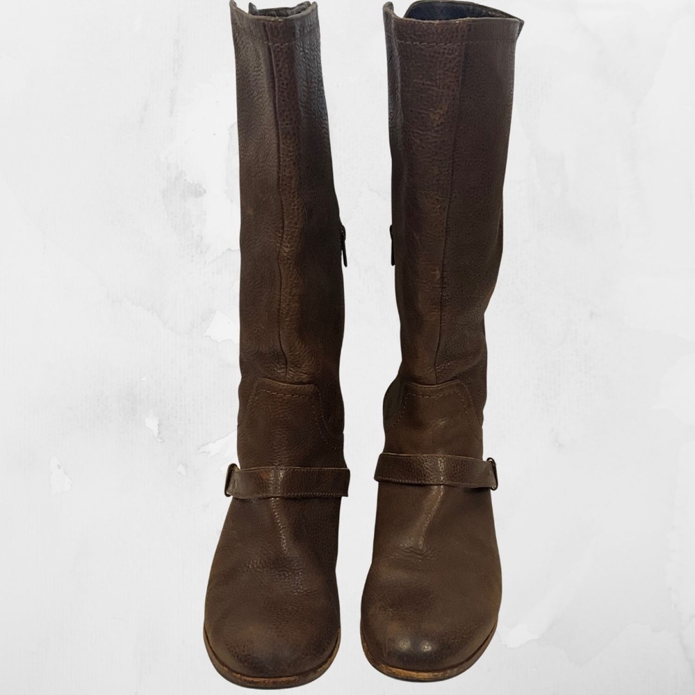 UGG Leather Western Boots Women’s 8 Brown Tall Harness Zip Equestrian - Picture 5 of 13
